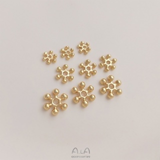 宏雲Hongyun-Ala-0801--14K包金保色雪花片精致隔珠隔片手工diy串珠手鏈項鏈飾品配件
