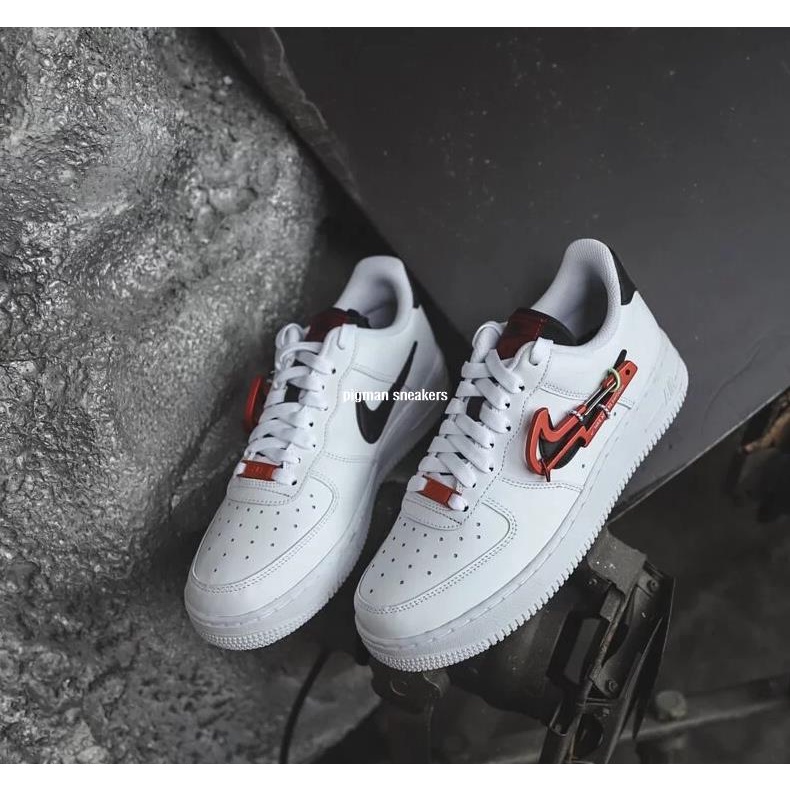 Nike Air Force 1 Low Carabiner Swoosh Red 黑白紅 男款 DH7579-100