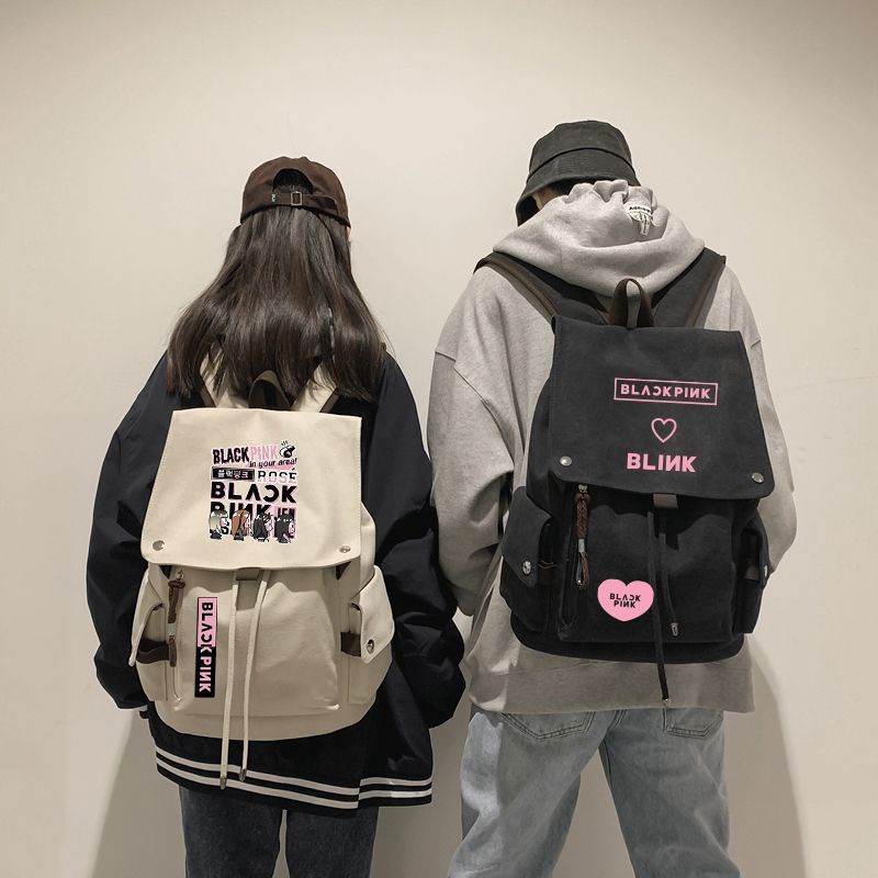 black pink 書包 blackpink書包lisa金智妮衕款校園初高中學生雙肩休閒潮流ins背包 UTET