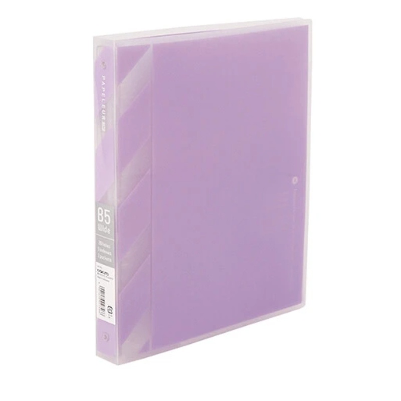 KYOKUTO B5 26孔寬幅半透明彩色資料夾-粉紫 墊腳石購物網