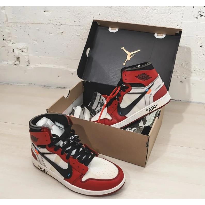 Air Jordan 1 x Off White AJ1 白紅 芝加哥 耐磨 男子籃球鞋 AA3834-101