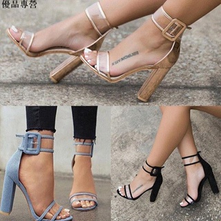 🎁43 42 41 40 Ladies Sandals Women High Heels For Female S