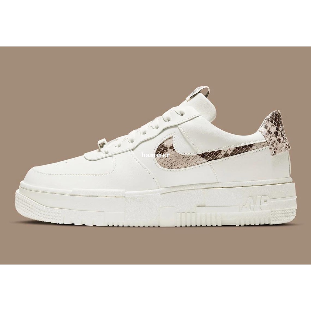 Nike Air Force1 LOW'07 米白 蟒蛇紋 解構 低幫休閒滑板鞋CV8481-101男女鞋