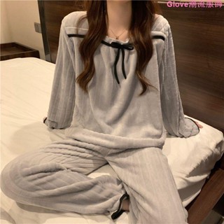 🌷臺灣出貨🌷珊瑚絨睡衣女秋冬加厚甜美小香風長袖上衣長褲家居服法蘭絨兩件套睡衣女 秋冬季睡衣 珊瑚絨 居家服