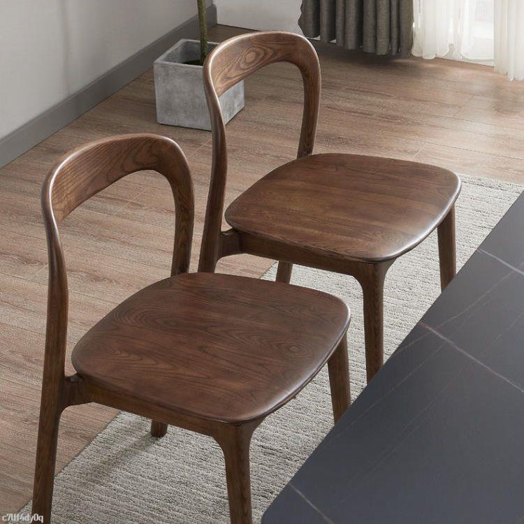 免運 工廠直銷 北歐實木椅子 簡約餐椅家用餐廳靠背椅 現代網紅軟包創意書桌木椅子