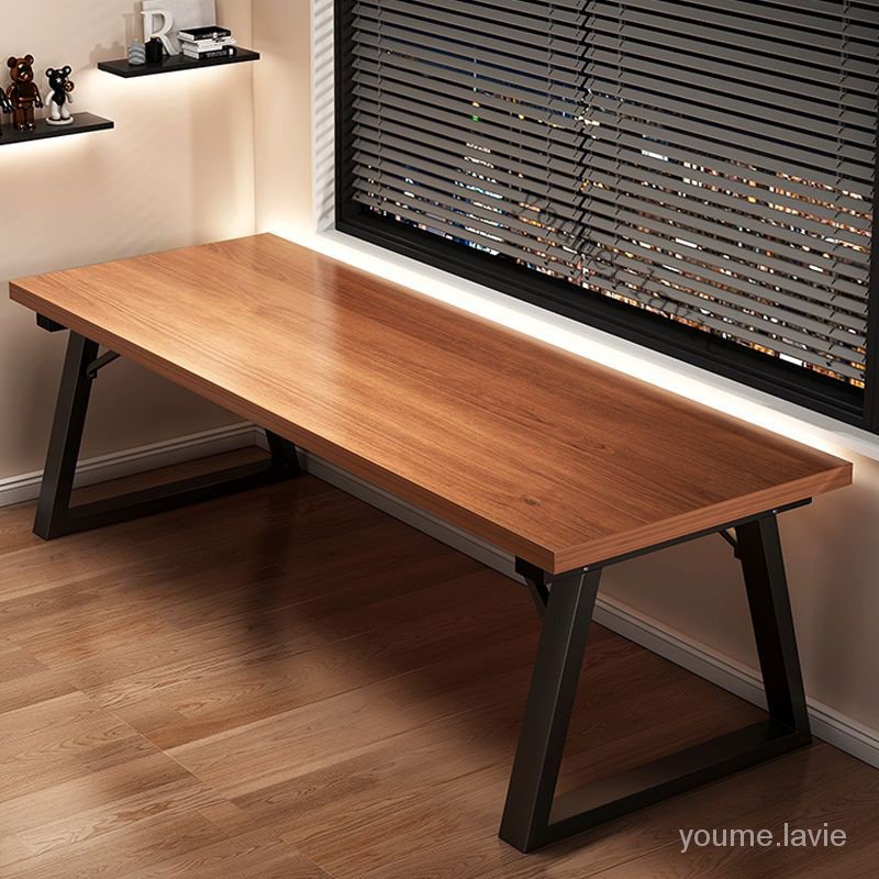 【采美生活】免運 辦公桌簡約加厚電腦桌會議桌長桌輕奢木板現代桌工作臺雙人電腦桌