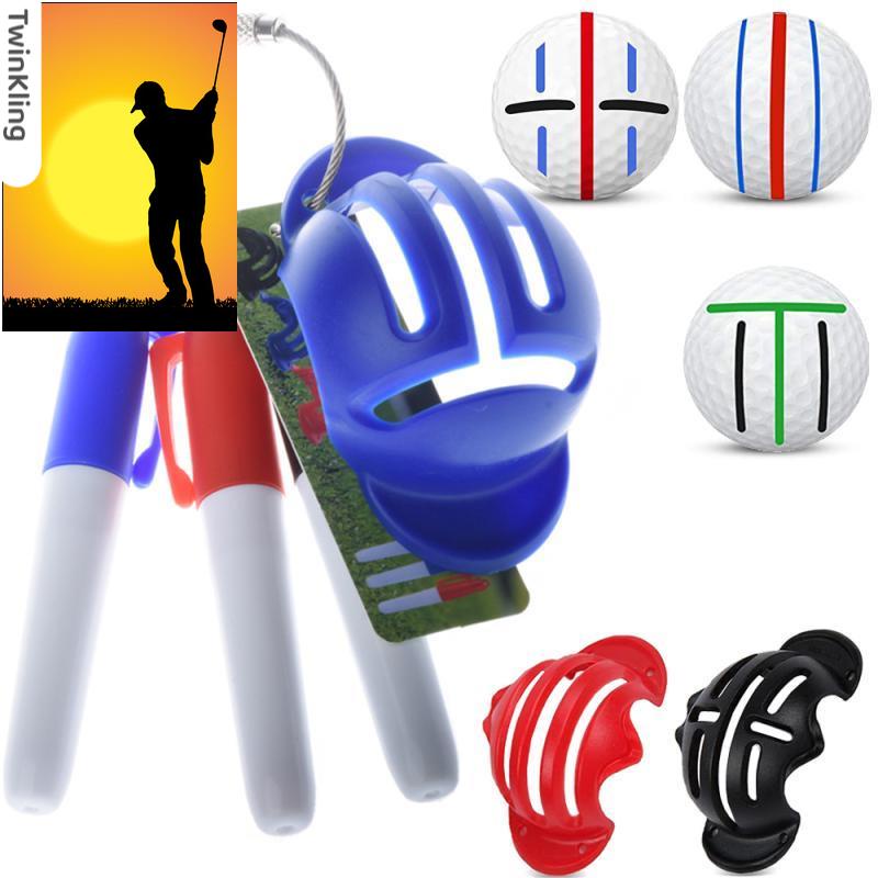 高爾夫球畫線器 劃線器套裝畫線筆畫球器 高爾夫用品比賽球瞄準器