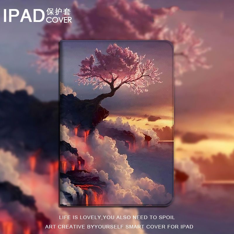 ipad8保护壳2021pro11寸air4樱花3风景2唯美1平板mini5苹果6套