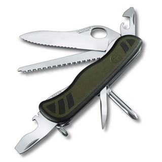 VICTORINOX 瑞士維氏10用單手開防滑刀殼瑞士刀-軍綠 (0.8461.MWCH)