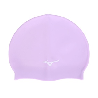 MIZUNO SWIM 矽膠泳帽(游泳 戲水 海邊 沙灘 美津濃「N2MW055300-68」 馬卡龍紫白