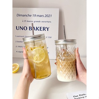 ZEROins風梅森玻璃杯玻璃飲料透明水杯大容量小眾帶蓋杯子春遊#預購#要開超取請聊聊我LIGHT HOME