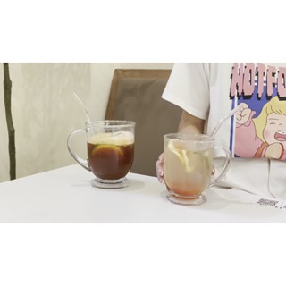 LIGHT HOME咕嚕咕嚕大口杯 網紅ins風玻璃杯女大容量牛奶杯帶把手飲料水杯子#預購#要開超取請聊聊我