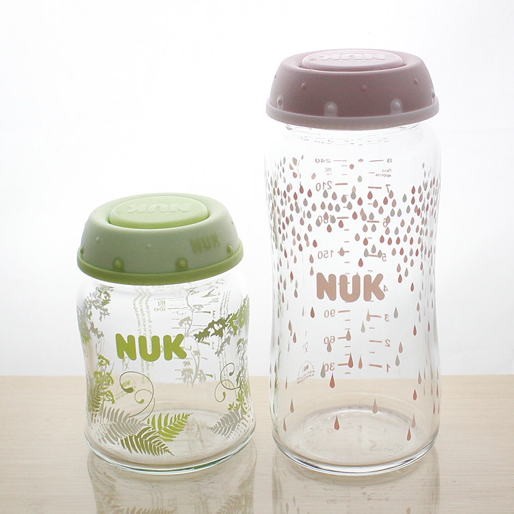 =NUK寬口玻璃儲存瓶 PP塑膠母乳存奶瓶 玻璃瓶身 PA存奶粉罐優格