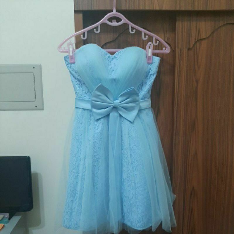 水藍色夢幻，短版小禮服