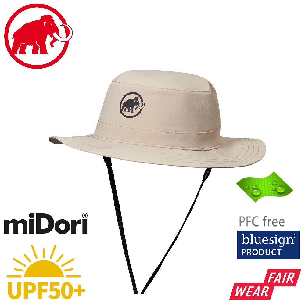 【MAMMUT 長毛象 Runbold Hat 輕量透氣漁夫帽《薩凡納褐》】1191-04613/休閒帽/防曬帽/遮陽帽