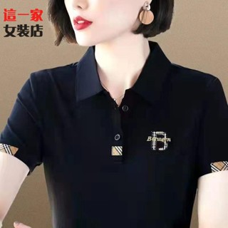 Polo 年新款媽媽翻領短袖t恤 女夏季polo衫 減齡運動休閑上衣大碼熱賣款