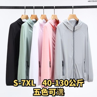 ⚡大碼男裝⚡S-7XL 大尺碼防曬衣 加大尺碼防曬衣 大尺碼防曬外套 冰絲防曬衣服男夏季超薄款素色速乾外套寬鬆大尺碼輕薄