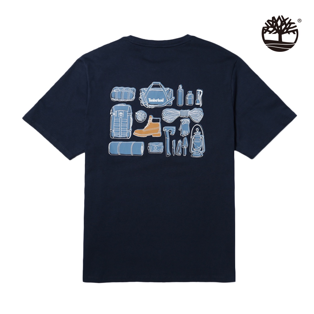 Timberland 男款深藍色短袖印花T恤|A5UX7433