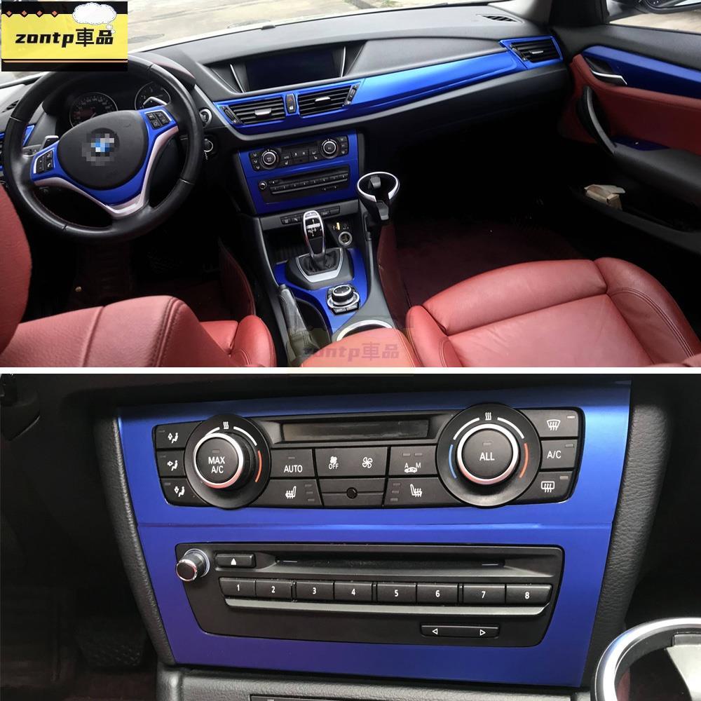 車膜.適用於2010-2015款X1汽車改裝內飾貼紙 BMW E84中控排擋昇窗門板碳纖維成型保護改色貼膜.免