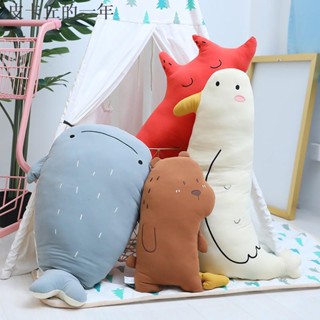免運中·臺灣出貨·特價·可愛 鯨魚 藍鯨 海鷗 狐狸 棕熊 絨毛玩具 動物公仔 卡通抱枕 玩偶娃娃 超軟睡覺抱枕 枕頭