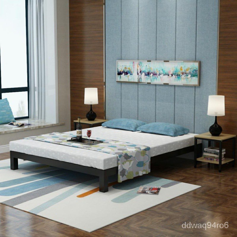 【新款】【熱賣 】鐵床簡易雙人床成人單人床簡約現代1米榻榻米鐵床架鐵藝床1.8米廠傢批發 E9NE