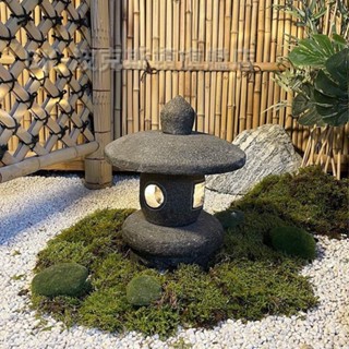 石燈籠日式庭院石燈中式仿古青石頭地燈戶外花園酒店草坪石雕擺件