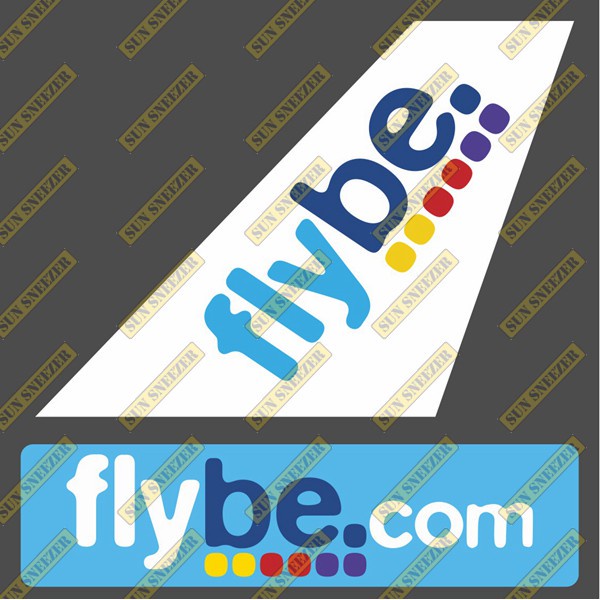 Flybe 航空 垂直尾翼 3M貼紙  尺寸上63x86 下 23x90mm