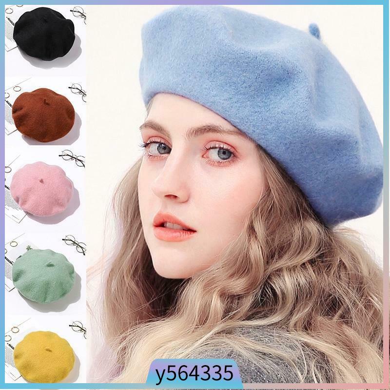 Korean Women Classic Warm Hairy Beret Hat Fedora Beanie Cap