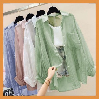 防曬衣服女小外套薄款外套2022年夏季大尺碼新款雪紡襯衫韓版氣質寬鬆ins風防曬襯衫