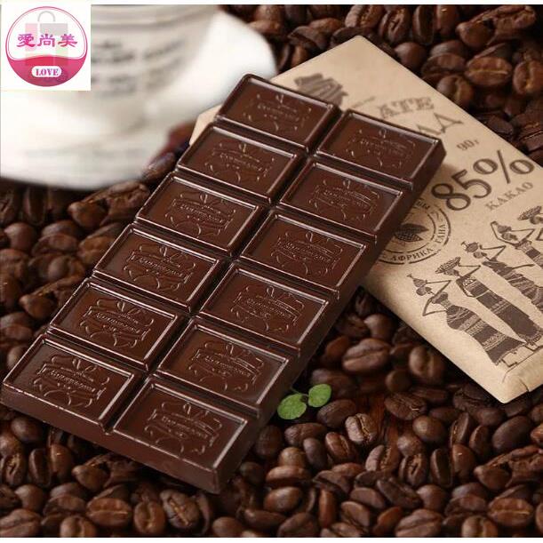 【熱銷】俄邏斯進口黑巧克力斯巴達克牛皮紙72%90%純可可脂健身特苦低糖愛尚美