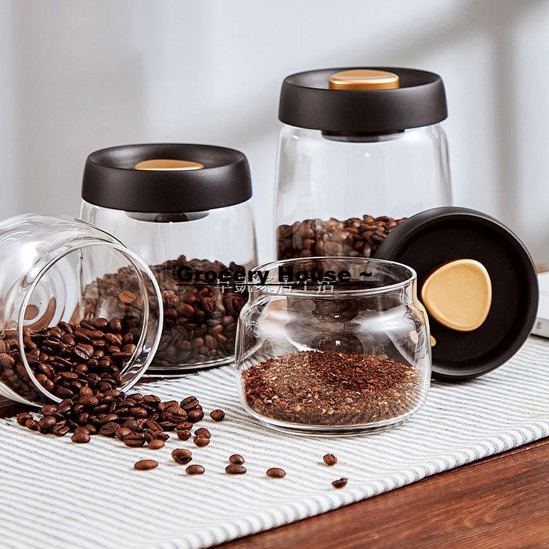 【精品優選】透明密封罐抽真空咖啡豆保存罐玻璃儲存罐食品防潮保鮮儲物罐