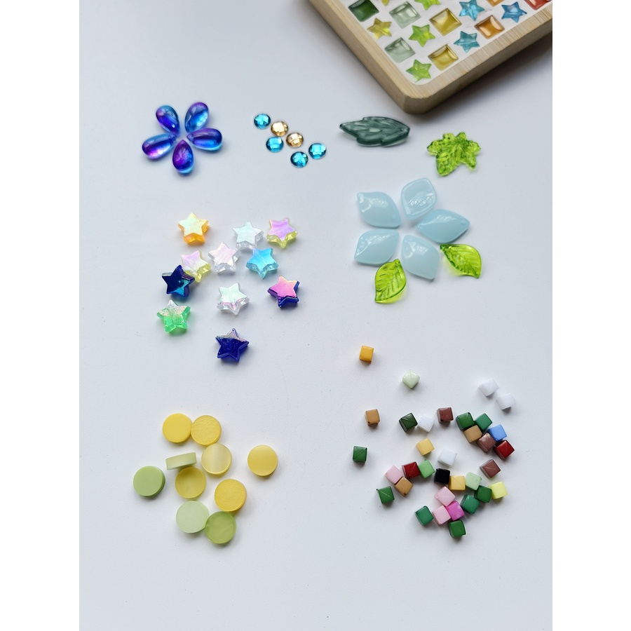 五角星馬賽克手工diy材料 方塊方珠串珠小粒迷你馬塞克亞克力琉璃