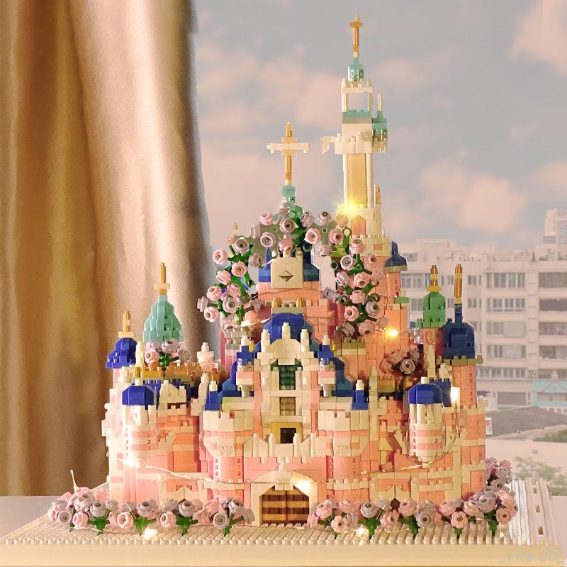 現貨 積木女孩兼容樂高積木迪士尼城堡建筑高難度益智拼裝積木玩具女孩生日禮物組裝模型