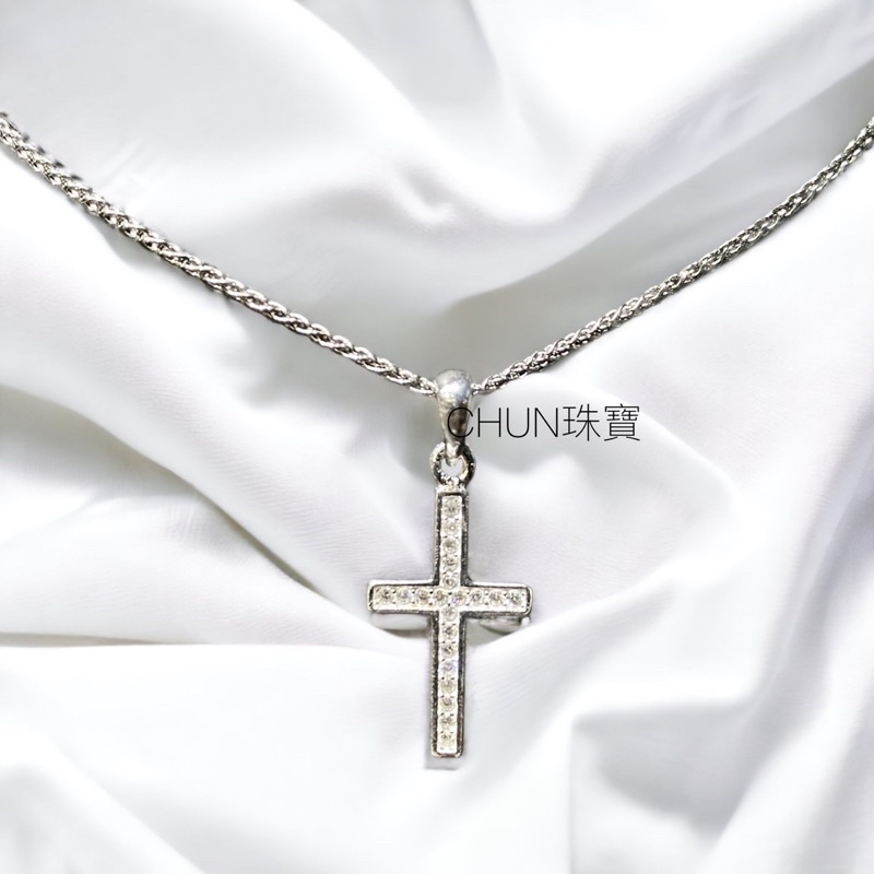 S925純銀 鑽石滿讚十字架項鍊  設計款 輕珠寶風格 生日禮
