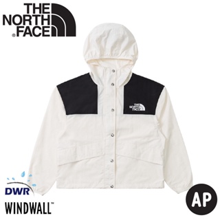 【The North Face 女 防風防潑水外套 AP《黑白》】5JXO/黑白拼接防潑水防風外套/衝鋒衣