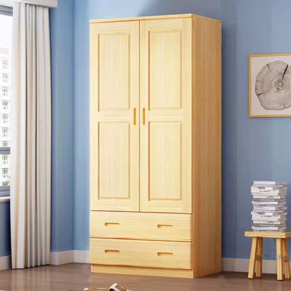 【免運】全實木衣櫃現代簡約經濟型組裝全原木臥室鬆木大衣櫃環保兒童衣櫃