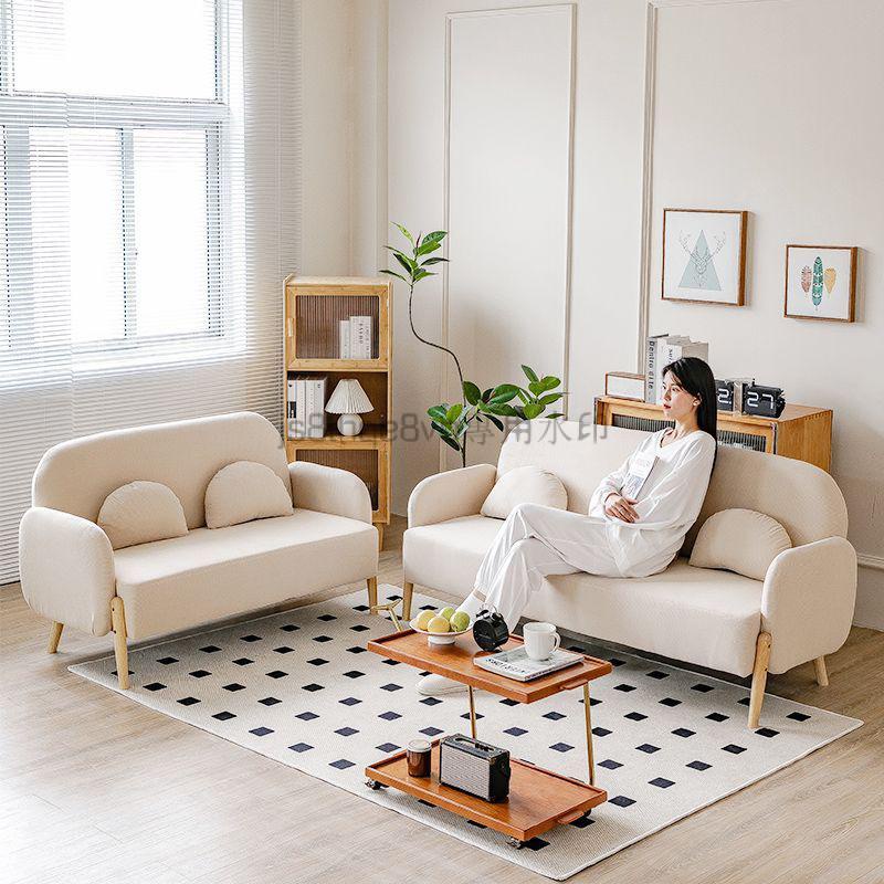 北歐單人沙發椅簡約現代小戶型客廳雙三人沙發組閤網紅服裝店沙發