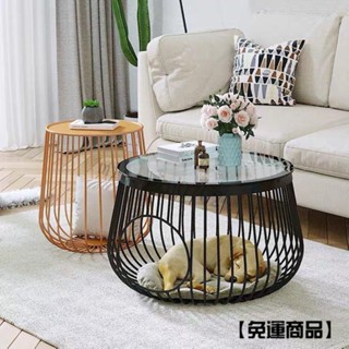 免運 北歐小茶幾客廳創意人貓共用茶幾小型寵物貓窩傢用玻璃咖啡桌 茶邊幾 沙發桌 懶人桌 床邊桌 桌邊桌 筆電桌 床頭櫃