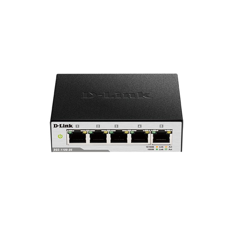 D-Link DGS-1100-05V2 簡易網管型交換器 5埠 Gigabit Swit 乙太網路 交換器 線路偵測