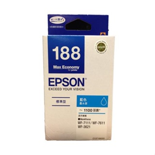 EPSON C13T188250 藍色 188 墨水匣 T188250 WF-7111 WF-7611 WF-3621