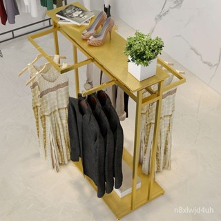 免運 可開發票 服裝展示衣服掛衣桿女裝中島可移動 正掛童裝陳列側掛裝修中間貨架 中島式落地衣帽架