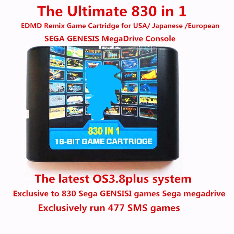♨適用於 16位SEGA世嘉遊戲機MD2全集成卡830合一遊戲卡帶目