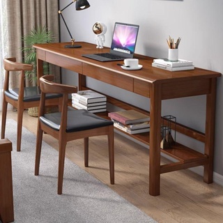 實木窄書桌長1.4米寬40CM靠墻北歐長條辦公學習桌簡約現代電腦桌