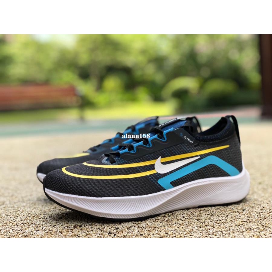 Nike Zoom Fly 4 黑藍黃 緩震碳板馬拉松男女跑步 CT2392-003