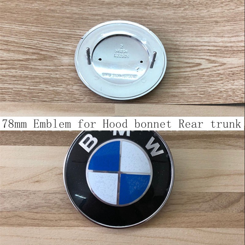 非凡免運‡78mm後標X5 E53 適用於BMW logo機蓋標7系E66前標 藍白鋁面 適用於寶馬車標