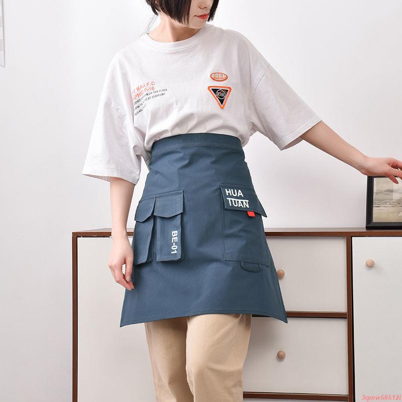 JTL品質優選-創意韓式網紅半身做飯圍裙防潑水定制咖啡店工作家用短款酒店男女
