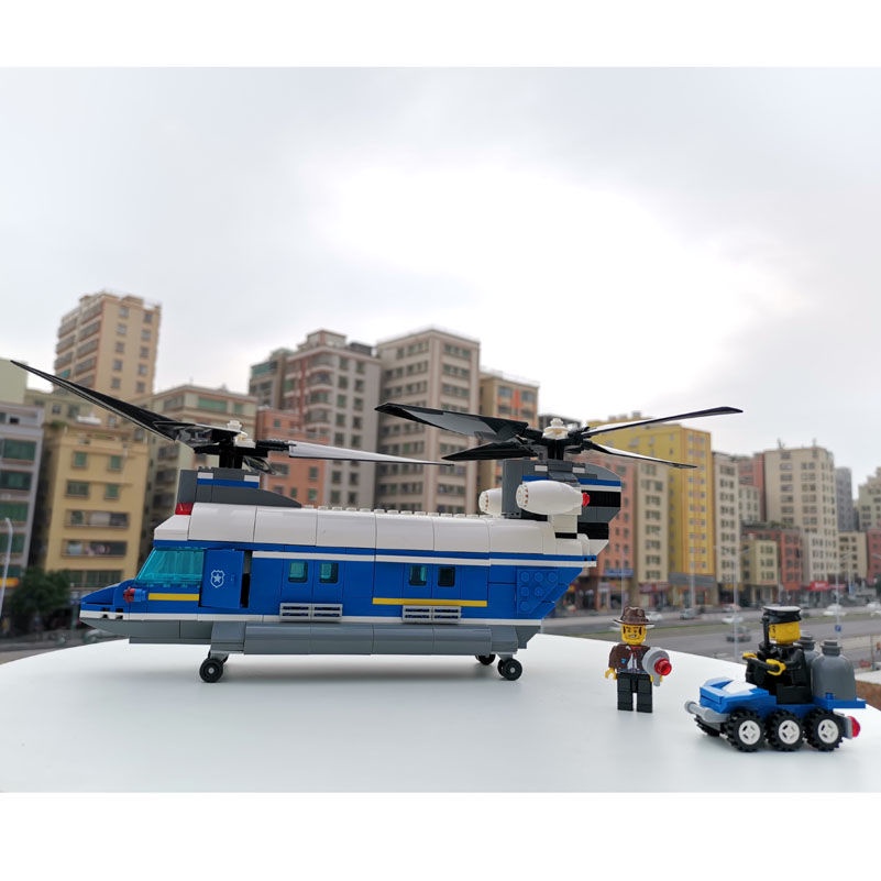 人仔 玩具 兼容樂高積木城市警察重型直升飛機警察局警車積木拼裝益智玩具車