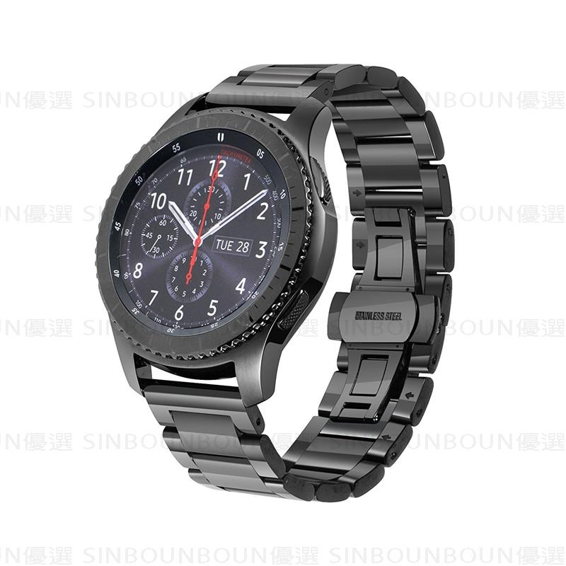 熱銷 22MM三株不銹鋼錶帶 適用於Samsung Gear S3 三星Galaxy Watch46MM