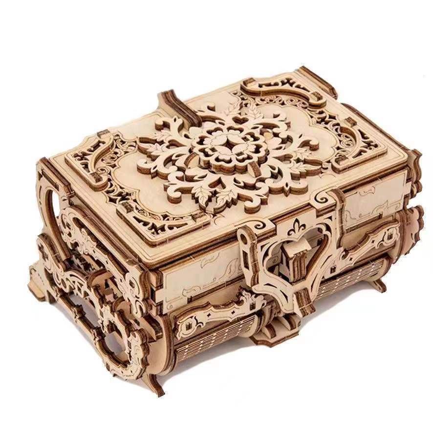 💖限時熱賣💖ugears同款木制機械珠寶盒首飾送女友diy手工拼裝模型