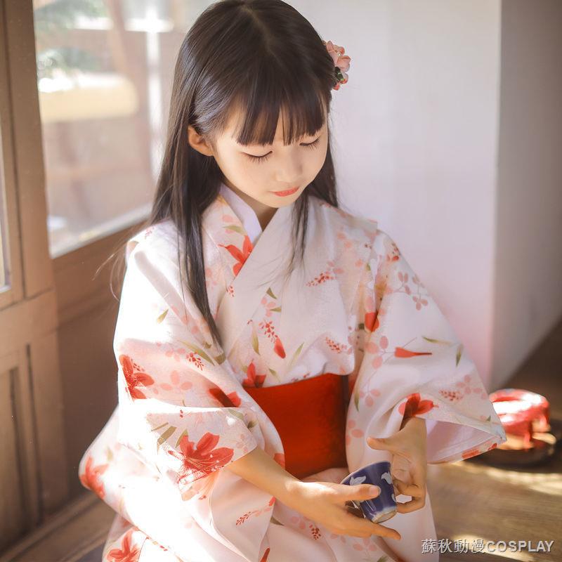 cosplay 服裝 日本兒童和服 日式浴衣女童連衣裙 演出服 攝影道具服裝 日式浴衣連衣裙 cosplay 服裝
